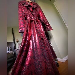 ADIDAS x IVY PARK Trench Coat / Overcoat 'IVP Sequin Duster' - Red/Black XL